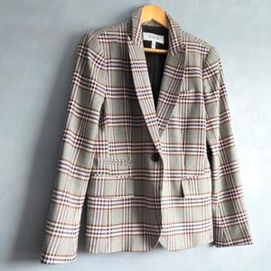 DERK LAM 10 CROSBY PLAID RED, GREY, BLACK BLAZER SIZE US 12